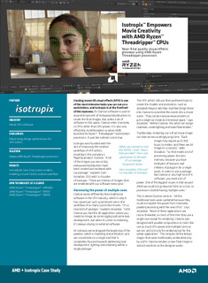 Isotropix™ Empowers Movie Creativity with AMD Ryzen™ Threadripper™ CPUs