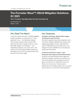 The Forrester Wave™: DDoS Mitigation Solutions, Q1 2021