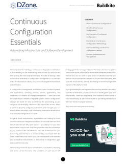 Continuous Configuration Essentials – Automating Infrastructure and Software Development