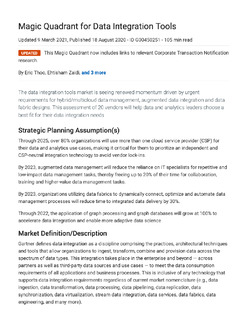 Gartner MQ for Data Integration Tools 2020