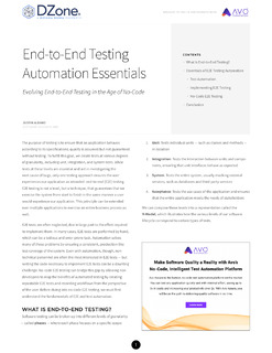 End-to-End Testing Automation Essentials