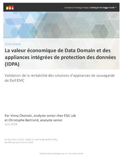La valeur économique de Data Domain et des appliances intégrées de protection des données
