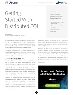 Getting Started With Distributed SQL