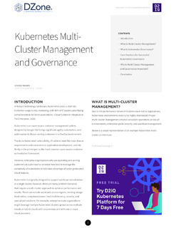 Kubernetes Multi-Cluster Management and Governance