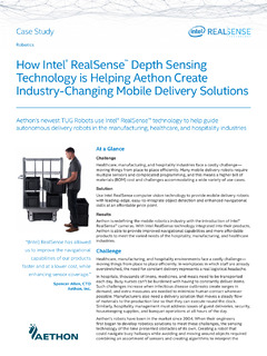 How Intel® RealSense™ Depth Sensing Technology Is Helping Aethon Create Mobile Delivery Solutions