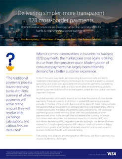 Delivering simpler, more transparent B2B cross-border payments
