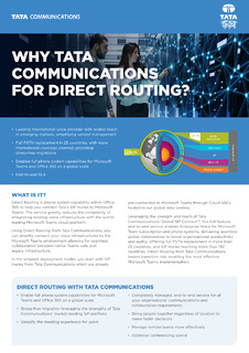 Why Tata Communications For Direct Routing?