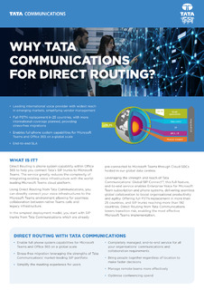 Why Tata Communications For Direct Routing?