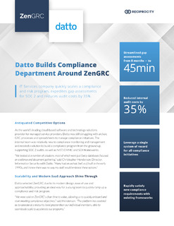 Datto Builds Compliance Department Around ZenGRC