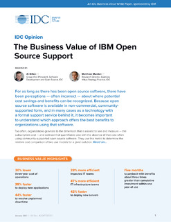 The Business Value of IBM Open Source Support