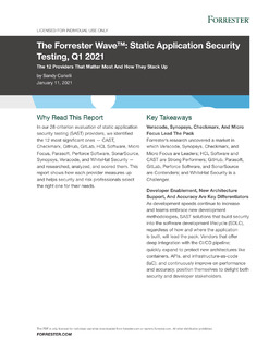 The Forrester Wave™: Static Application Security Testing, Q1 2021