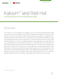 Kaloom™ and Red Hat: A Unified Solution for the Distributed Edge