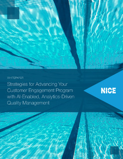 Strategies for Advancing Your Customer Engagement Program with AI-Enabled, Analytics-Driven Quality