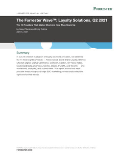 The Forrester Wave™: Loyalty Solutions, Q2 2021
