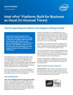 The Intel vPro® platform: technology you need for business today