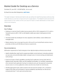 2021 Gartner Market Guide for Desktop as a Service