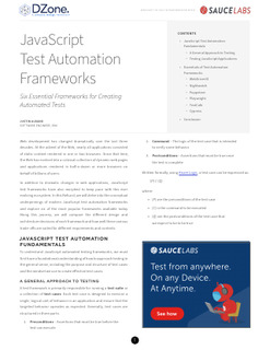 JavaScript Test Automation Frameworks
