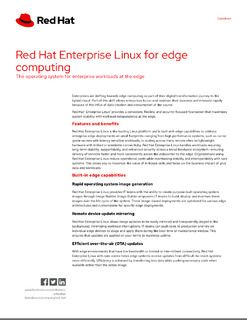 Red Hat Enterprise Linux for Edge Computing