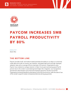 Paycom Increases SMB Payroll Productivity By 80%