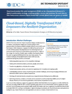 Cloud-Based, Digitally Transformed PLM Empowers the Resilient Organization