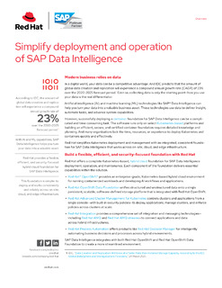 Simplify Deployment and Operation of SAP Data Intelligence