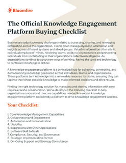 The Official Knowledge Engagement Platform Buying Checklist