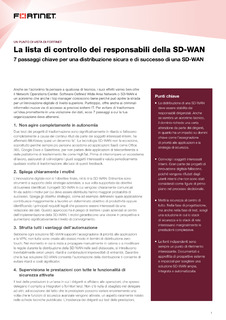 La lista di controllo dei responsabili della SD-WAN