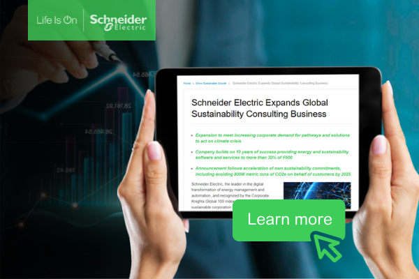 Schneider Electric Expands Global Sustainability Consulting Business