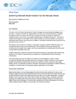 IDC Whitepaper: Achieving Network Modernization for the Decade Ahead