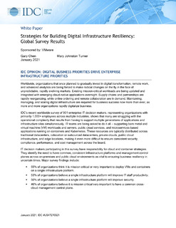 IDC Whitepaper: Strategies for Building Digital Infrastructure Resiliency: Global Survey Results