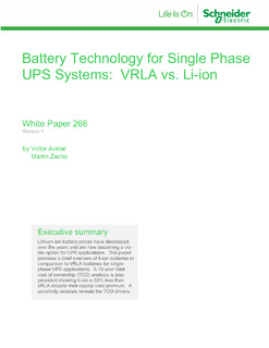 Battery Technology for Single Phase UPS Systems: VRLA vs. Li-ion