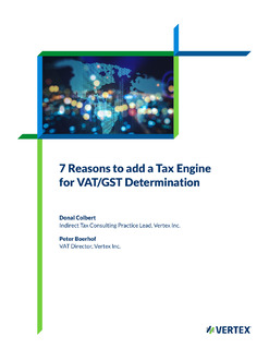 7 Reasons to add a Tax Engine for VAT/GST Determination