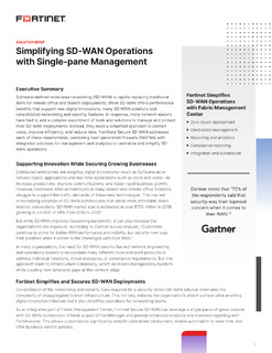 Simplifying SD-WAN Operations with Single-pane Management
