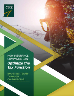 How Insurance Companies Can Optimize the Tax Function: Bridging Your Talent Needs