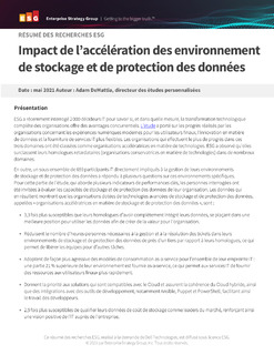 Impact de l’accélération des environnements de stockage et de protection des données