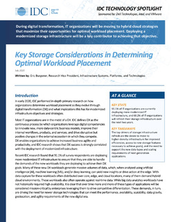 IDC: Key Storage Considerations in Determining Optimal Workload Placement