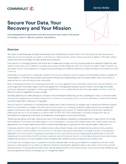 Secure Your Data, Your Recovery and Your Mission