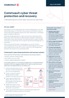 Commvault cyber threat protection and recovery