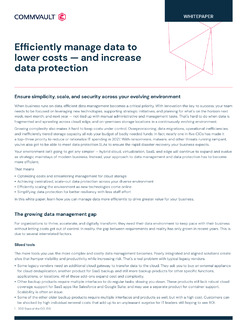 Efficiently manage data to lower costs — and increase data protection
