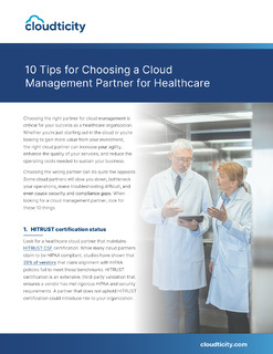 10 Tips for Choosing a Cloud Management Partner for Healthcare