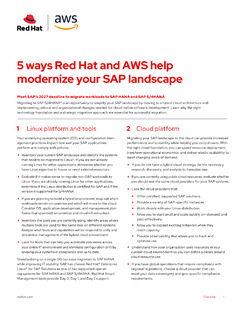 5 Ways Red Hat and AWS Help Modernize Your SAP Landscape