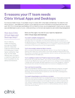 5 reasons your IT team needs Citrix Virtual Apps and Desktops