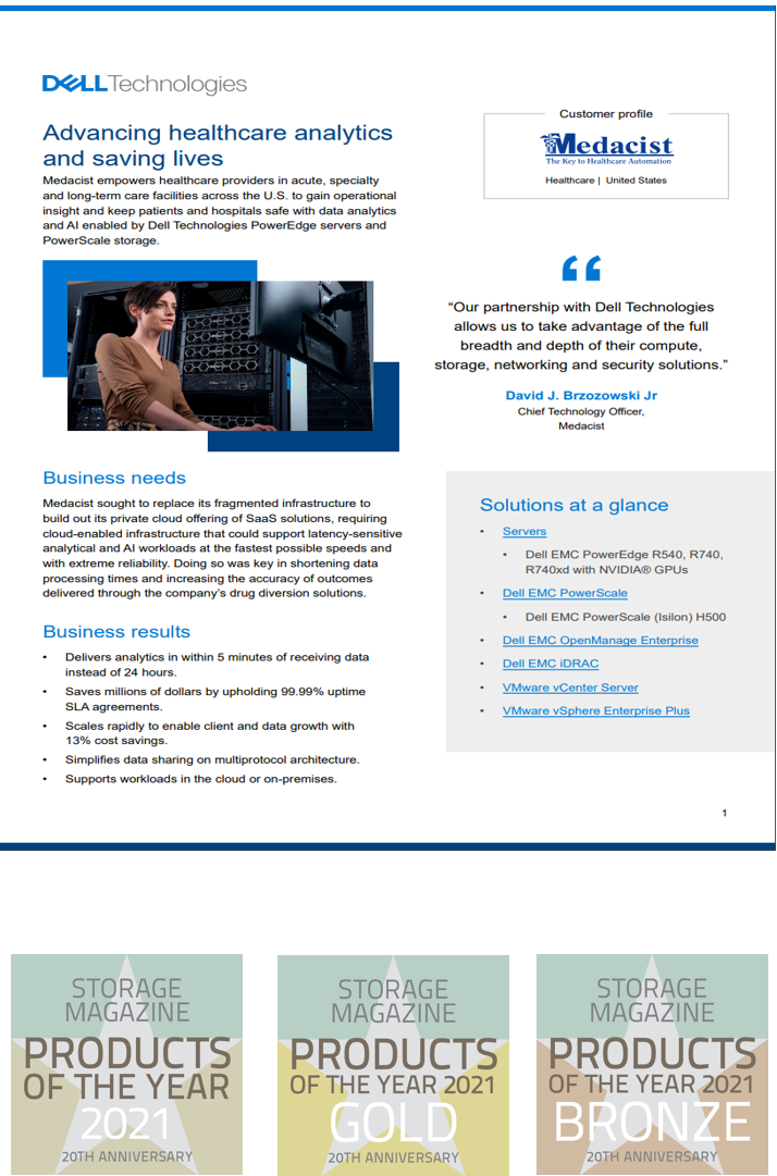 Medacist Advances Healthcare Analytics running with AI running on Dell EMC PowerEdge and PowerScale