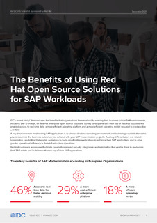 The Benefits of Using Red Hat Open Source Solutions for SAP Workloads