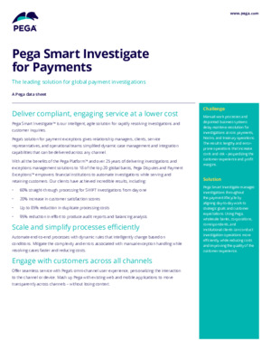 Pega Smart Investigate for Payments