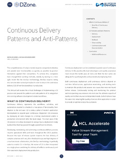 Continuous Delivery Patterns and Anti-Patterns