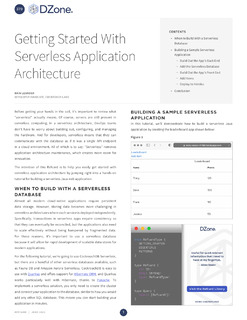 Getting Started With Serverless Application Architecture