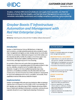 Graybar Boosts IT Infrastructure Automation and Management with Red Hat Enterprise Linux