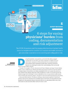 6 Steps for Easing Physicians’ Burden from Coding, Documentation and Risk Adjustment