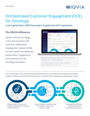 Fact Sheet: Orchestrated Customer Engagement (OCE) for Oncology